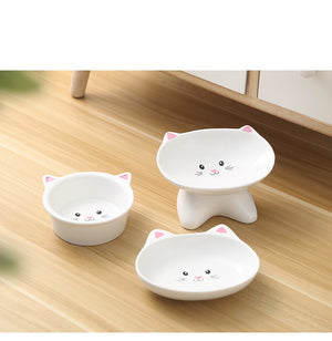 Ceramic Cat Faced Bowl For Cats an Dogs