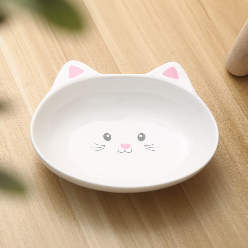 Ceramic Cat Faced Bowl For Cats an Dogs