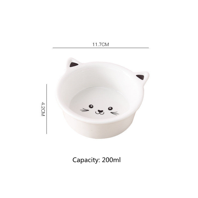 Ceramic Cat Faced Bowl For Cats an Dogs