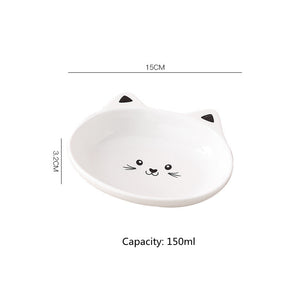 Ceramic Cat Faced Bowl For Cats an Dogs